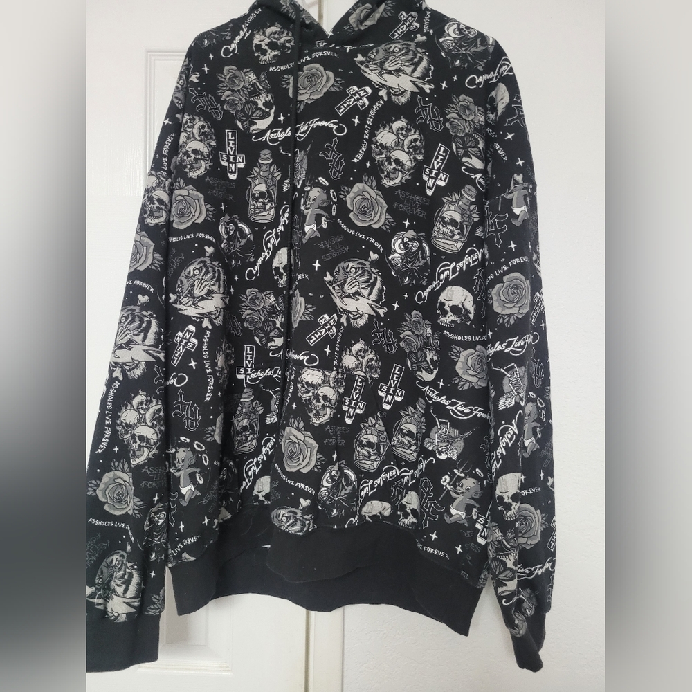 Men's Black Graphic Hoodie